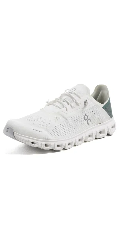 On Cloud 6 Coast Sneakers Ivory Olive In White