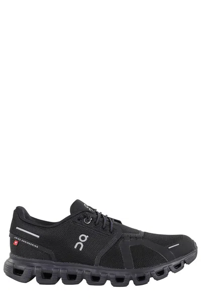 On Cloud 6 Logo Printed Sneakers In Black