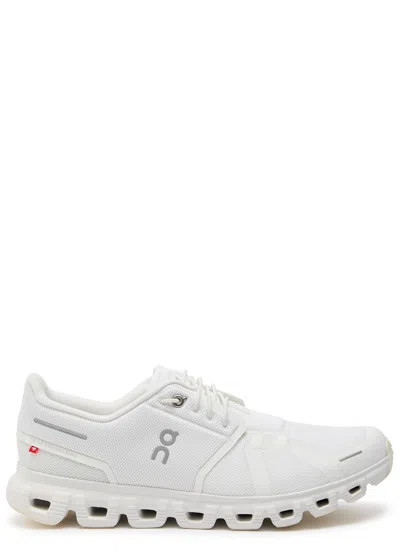 On Cloud 6 Panelled Mesh Sneakers In White