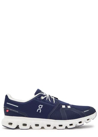 On Cloud 6 Panelled Mesh Sneakers In Blue