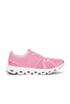On Low Top Sneakers With Mesh Upper And Rubber Outsole In Raspberry & White