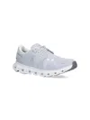 On Breathable Grey Sneakers With Textured Rubber Sole In Glacier White