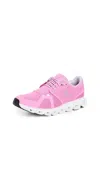 On Low Top Sneakers With Mesh Upper And Rubber Outsole In Raspberry/white