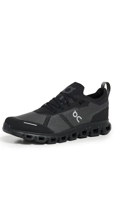 On Cloud 6 Versa Panelled Mesh-knit Sneakers In Black