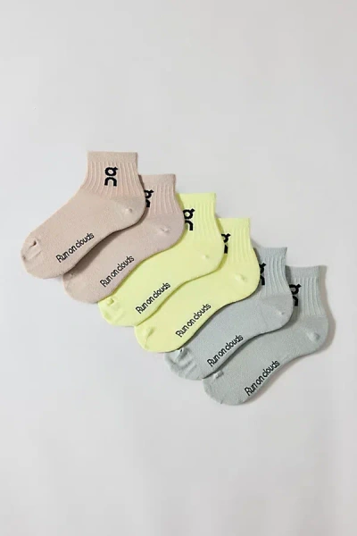 On Cloud Logo Mid Socks 3-pack In Light Yellow, Women's At Urban Outfitters In Multi
