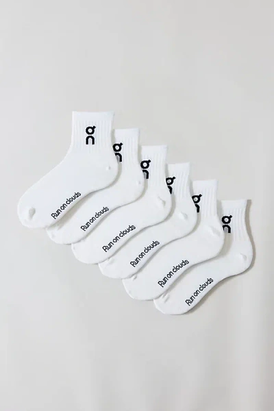 On Cloud Logo Mid Socks 3-pack In Powder White, Women's At Urban Outfitters