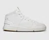 On Cloud Men's Roger Clubhouse Mid Shoes In White/sandstone In Animal Print