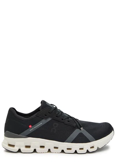 On Cloud X 4 Ad Panelled Mesh-knit Sneakers In Black
