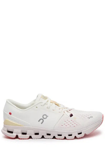 On Cloud X 4 Panelled Mesh-knit Sneakers In Ivory