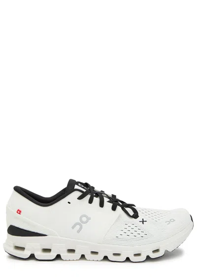 On Cloud X 4 Panelled Mesh-knit Sneakers In White
