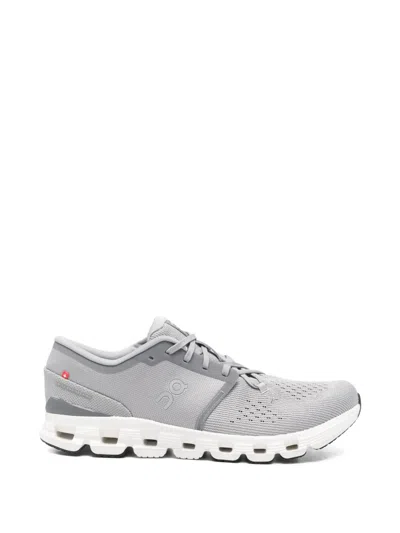 On Cloud X 4 Perforated Sneakers In Gray