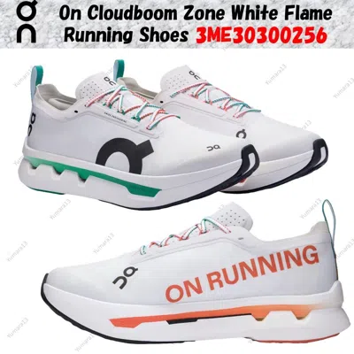 Pre-owned On Cloudboom Ze White Flame Running Shoes 3me30300256 Men's Size