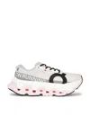 On Cloudmster 3 Hyper Running Fabric Sneakers In Ivory & Pey