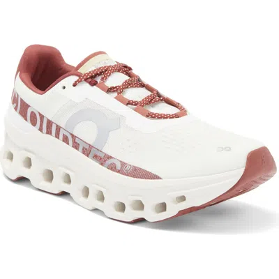 On Cloudmster Running Shoe In Ivory/ Ruby