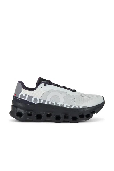 On Gray Cloudmster Sneakers In Glacier & Black