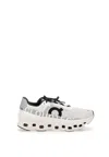 On Cloudmster Running Shoe In White/grey/black