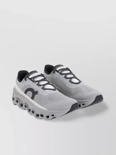ON CLOUDMONSTER TEXTILE SNEAKERS GREY TONGUE
