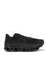 On Cloudmster Void Rubber-trimmed Mesh Running Sneakers In Black & Black