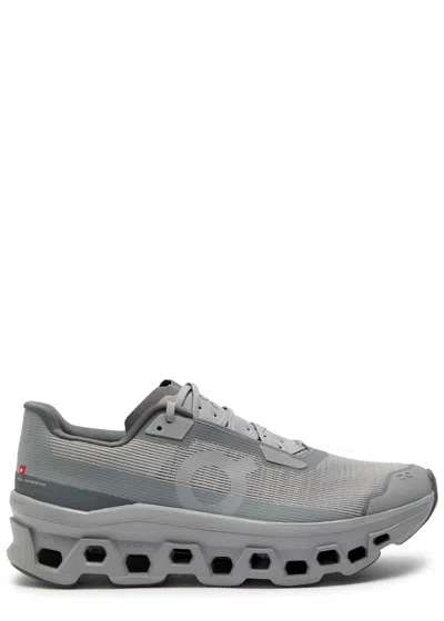 On Cloudmster Void Panelled Mesh-knit Sneakers In Gray