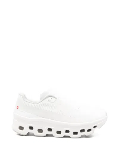 On Casual Sneakers With Mesh Upper And Rubber Outsole In White