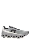 On Breathable Grey Sneakers With Robust Rubber Sole In Gray