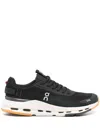 On Sleek Low-profile Sneakers With Recycled Polyester Upper In Black