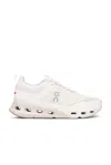 On Cloudnova X Rubber-trimmed Mesh Running Sneakers In White & Glacier