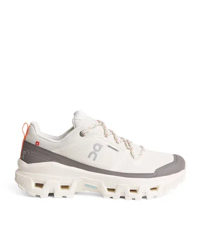 On Cloudrock Low Hiking Boots In White