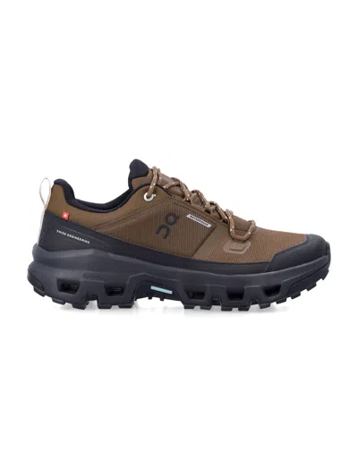 On Cloudrock Low Waterproof Mesh Hiking Sneakers In Brown