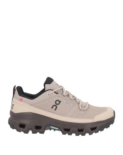On Cloudrock Low Wp Woman Sneakers Light Brown Size 8.5 Textile Fibers, Synthetic Material In Beige