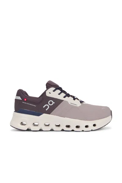 On Gray Cloudrunner 2 Waterproof Sneakers In Zinc | Midnight