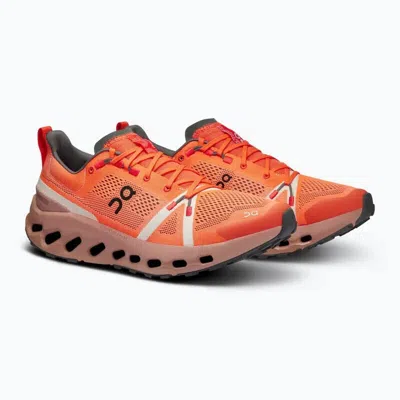 On Orange Cloudsurfer Trail Sneakers In Flame | Dustrose