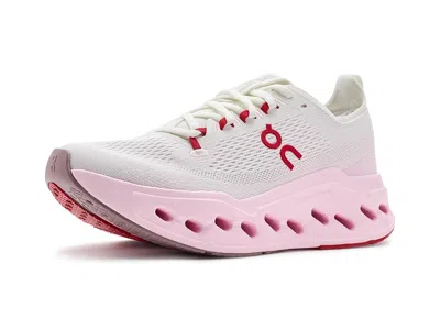 ON CLOUDSURFER MAX WOMEN'S RUNNING SHOES IVORY/PEONY: 8.5 M