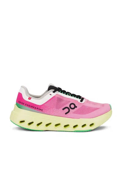 On Cloudsurfer Next Sneaker In Pink & Limelight