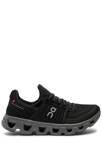 On Cloudswift 4 Ad Panelled Mesh-knit Sneakers In Black