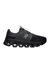 On Running Black Polyester Rubber Cloudswift Amp 1 Sneakers In Black