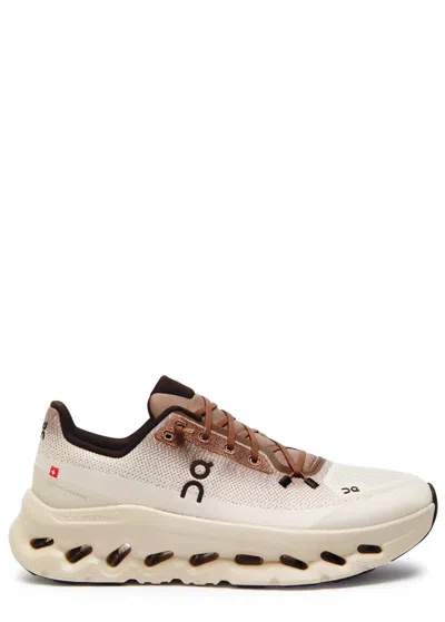 On Cloudtilt Knitted Sneakers In Beige