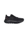 On Low Top Sneakers With Mesh Upper And Rubber Outsole In Black  