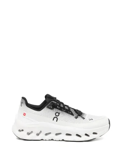 On Low Top Sneakers With Mesh Upper And Rubber Outsole In White