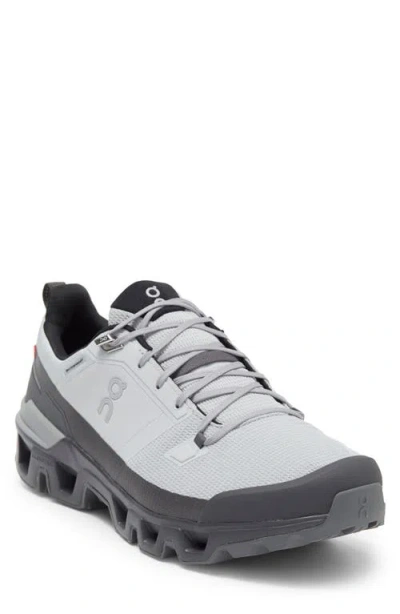 On Cloudwander Waterproof Hiking Shoe In Glacier/eclipse