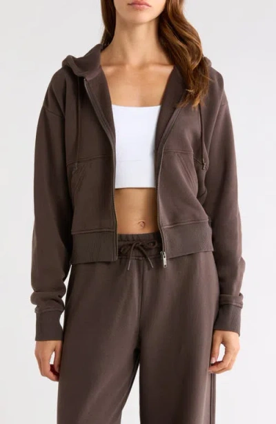 On Club Collective Cott Full Zip Hoodie In Brown