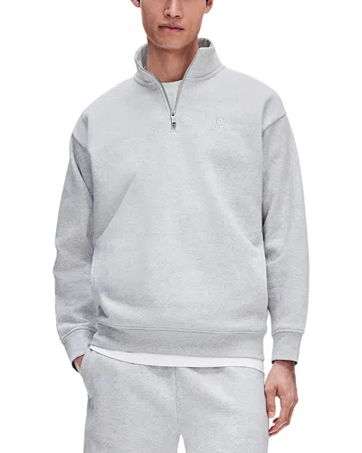 On Club Collective Quarter Zip Cott Blend Sweatshirt In Gray
