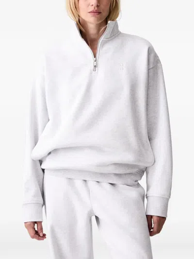 On Club Collective Quarter-zip Logo-embroidered Sweater In White