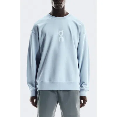 On Club Crewneck Cott Blend Sweatshirt In White