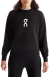 On Club Crewneck Cott Blend Sweatshirt In Black