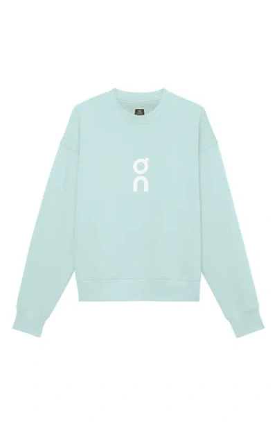 On Club Crewneck Cott Blend Sweatshirt In Green