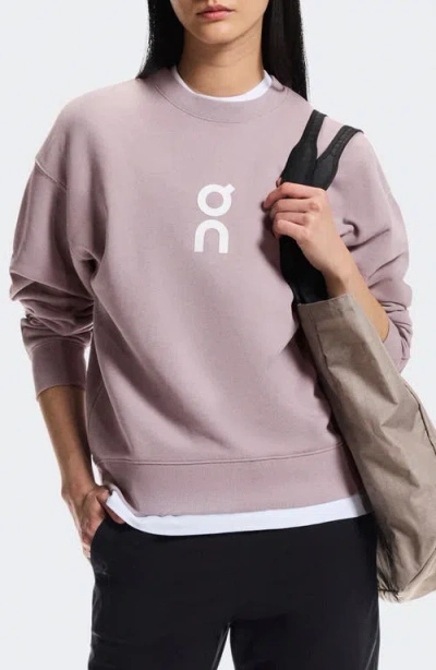 On Club Crewneck Cott Blend Sweatshirt In Pink