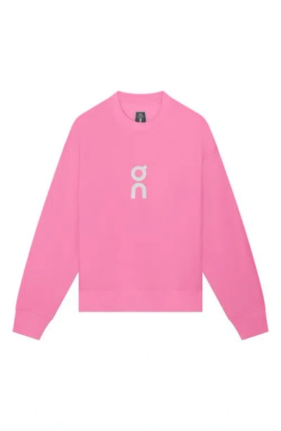 On Club Crewneck Cott Blend Sweatshirt In Pink