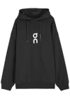 On Club Logo Cott-blend Hooded Sweatshirt In Black