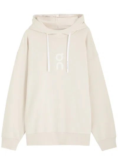 On Club Logo Cott-blend Hooded Sweatshirt In Grey